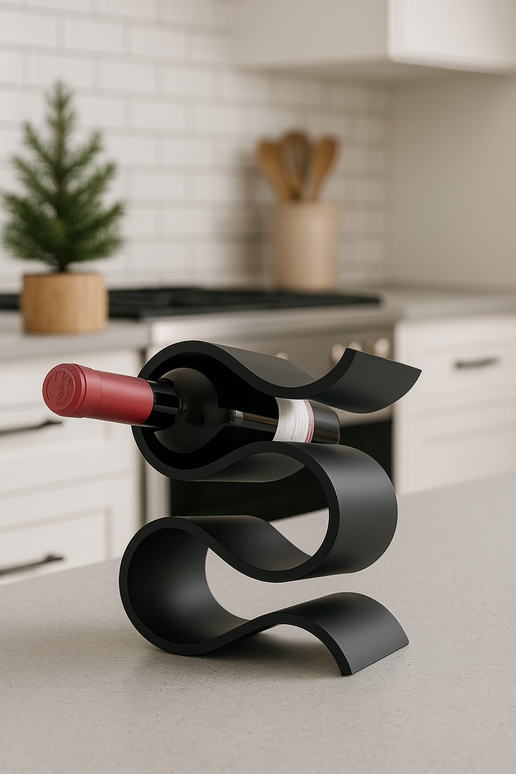 WaveBottle™ – Support Ondulé Design pour Bouteille