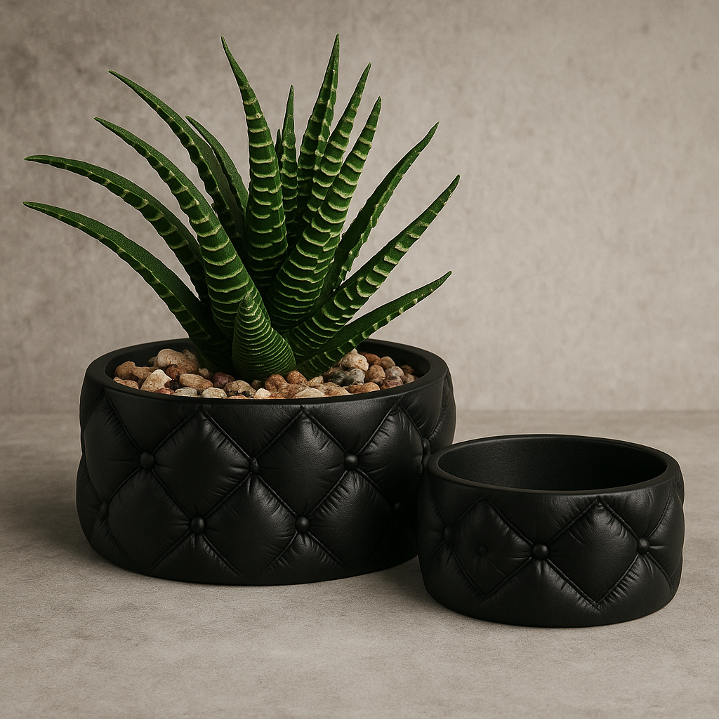 Cache-pot Capitonné Élégant – Petit Modèle