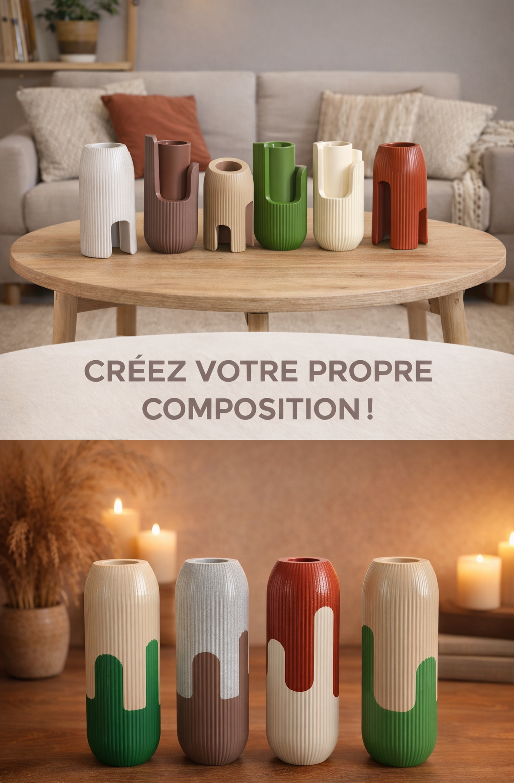 Vase DuoCréa – Vase design personnalisable bicolore (Copie)
