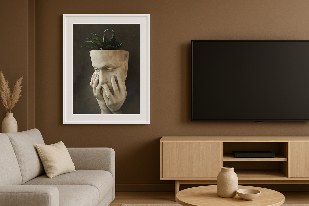 Pot de fleurs visage méditatif – Sculpture décorative imprimée en 3D