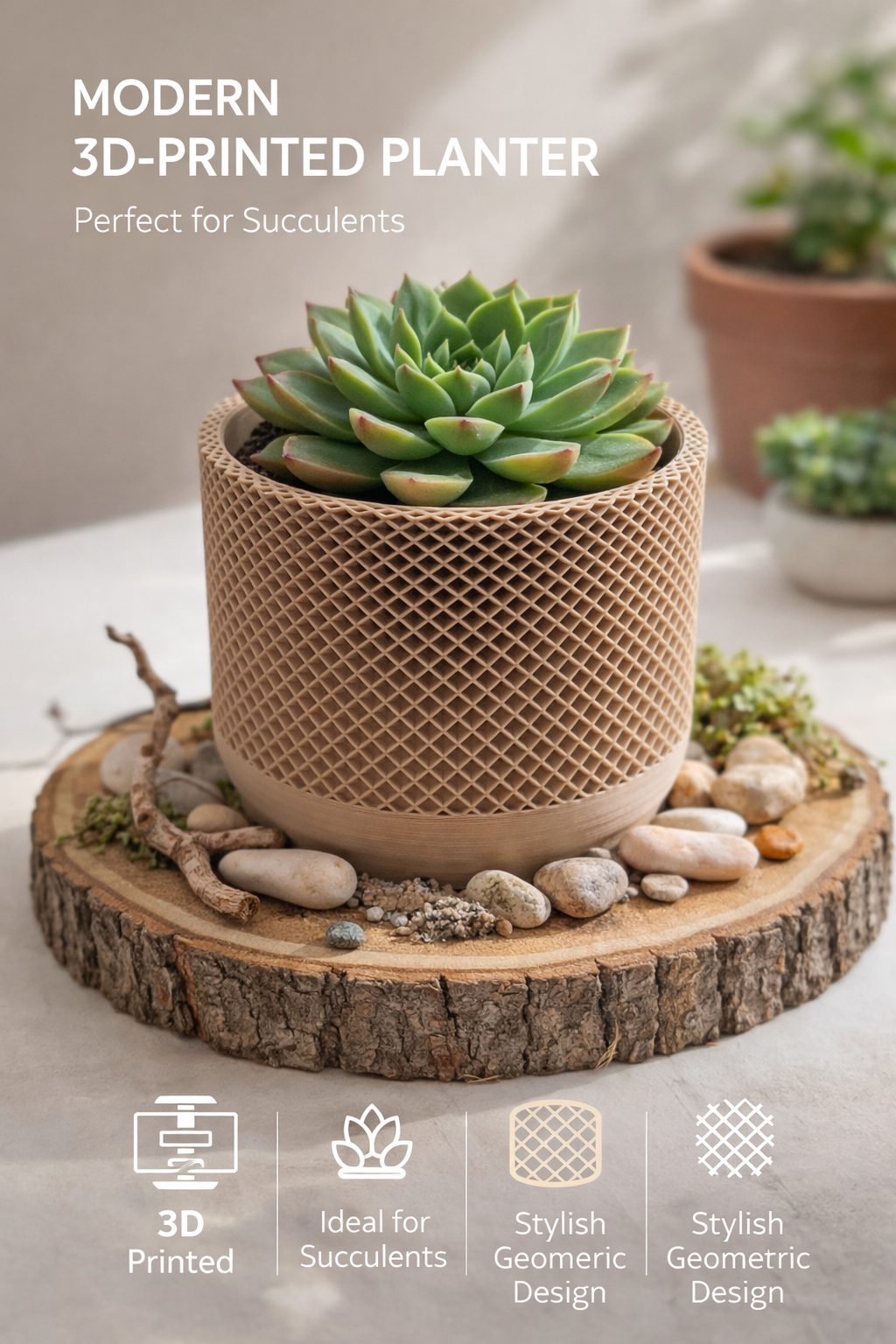 🌿 STRIA – Vase Design Imprimé en 3D